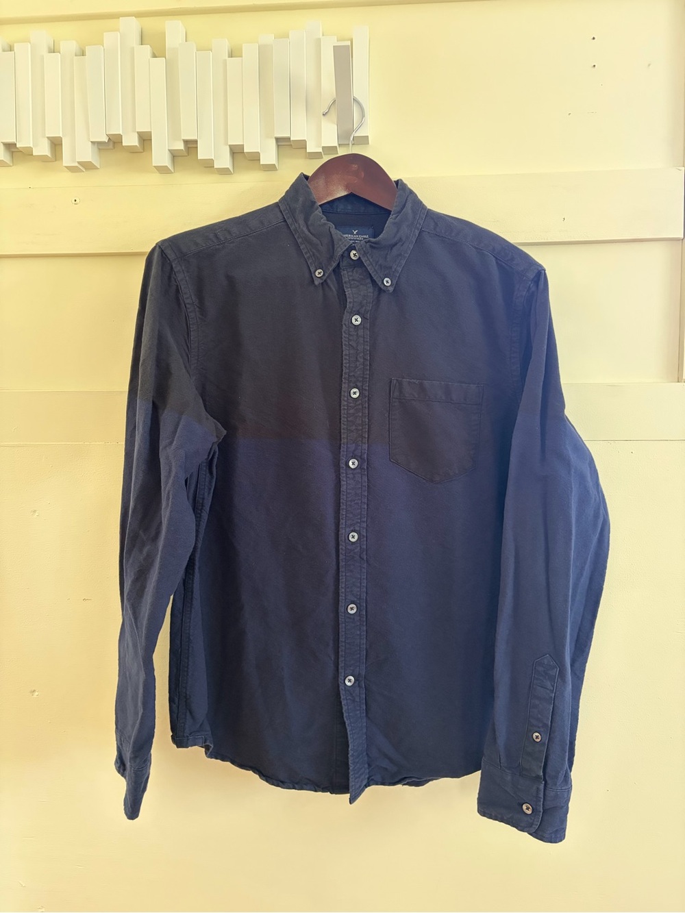 American Eagle Outfitters Navy Button-Down Casual Shirt